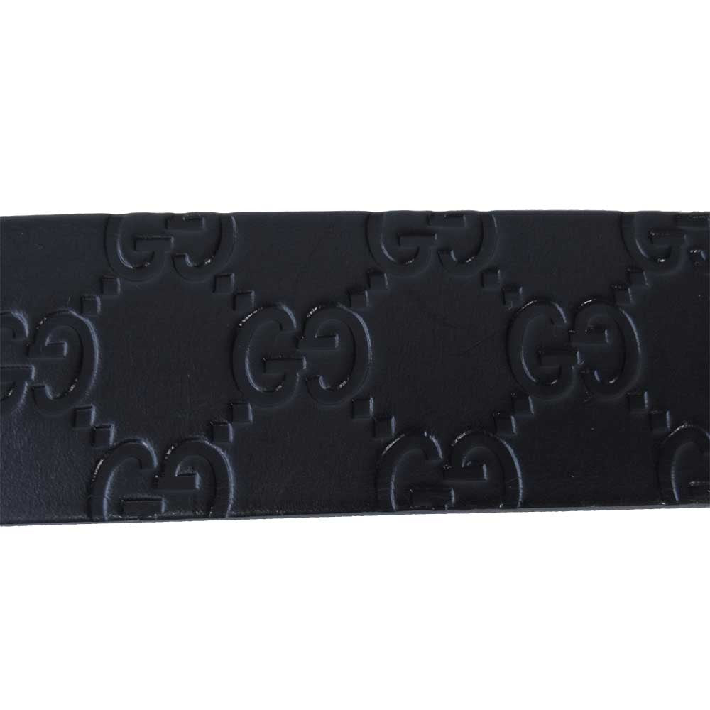 GUCCI グッチ 182320 グッチシマ GGバックル レザー ベルト  ブラック系【美品】【中古】