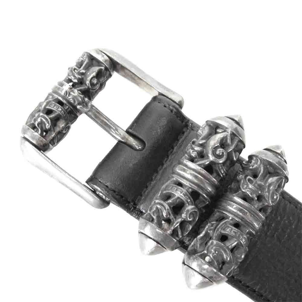 CHROME HEARTS クロムハーツ（原本無） ケルティックローラー ベルト ブラック系 34【中古】
