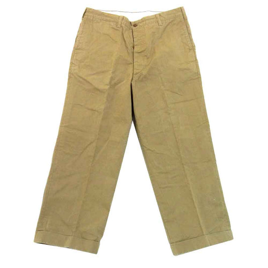 AT LAST アットラスト ストレートパンツ ワイドチノトラウザー ベージュ系 38【中古】