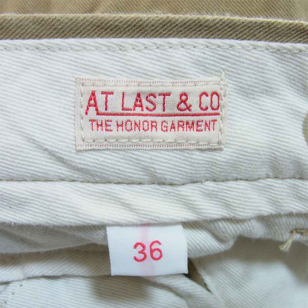 AT LAST アットラスト ストレートパンツ ワイドチノトラウザー ベージュ系 38【中古】