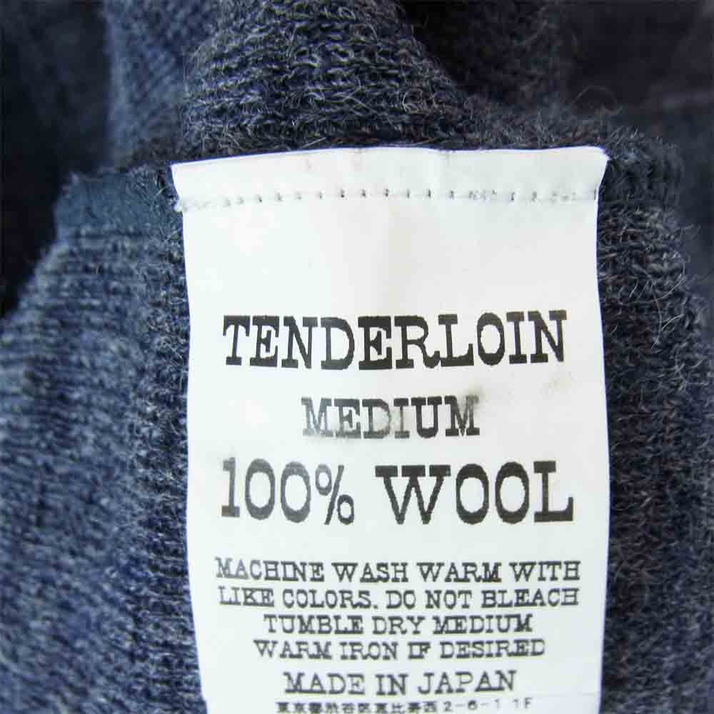 TENDERLOIN テンダーロイン T-RANK KNIT カーディガン ネイビー系 グレー系 M【中古】