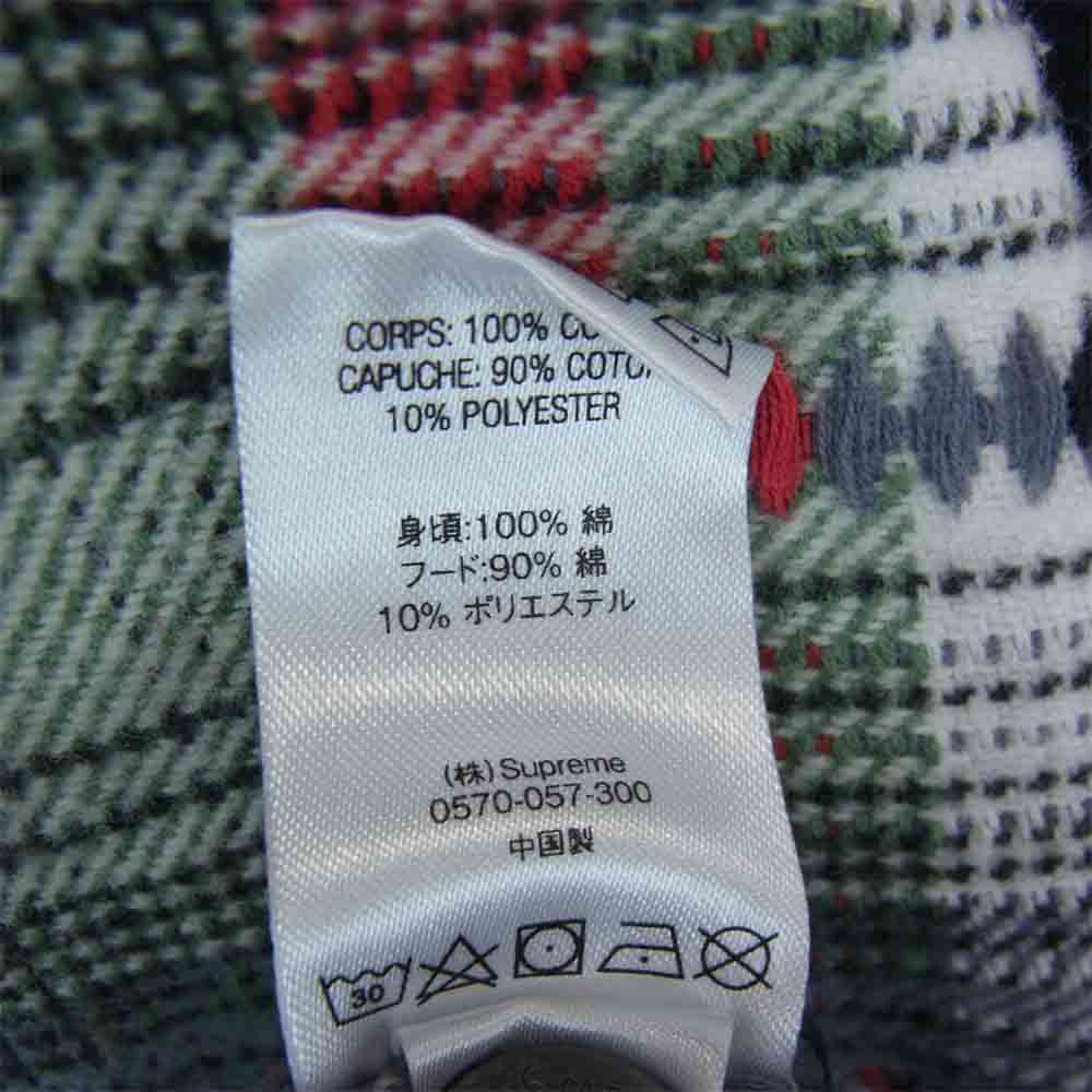 Supreme シュプリーム 18AW Hooded Jacquard Flannel Shirt ジャガード フランネル 長袖シャツ グレー系 M【中古】