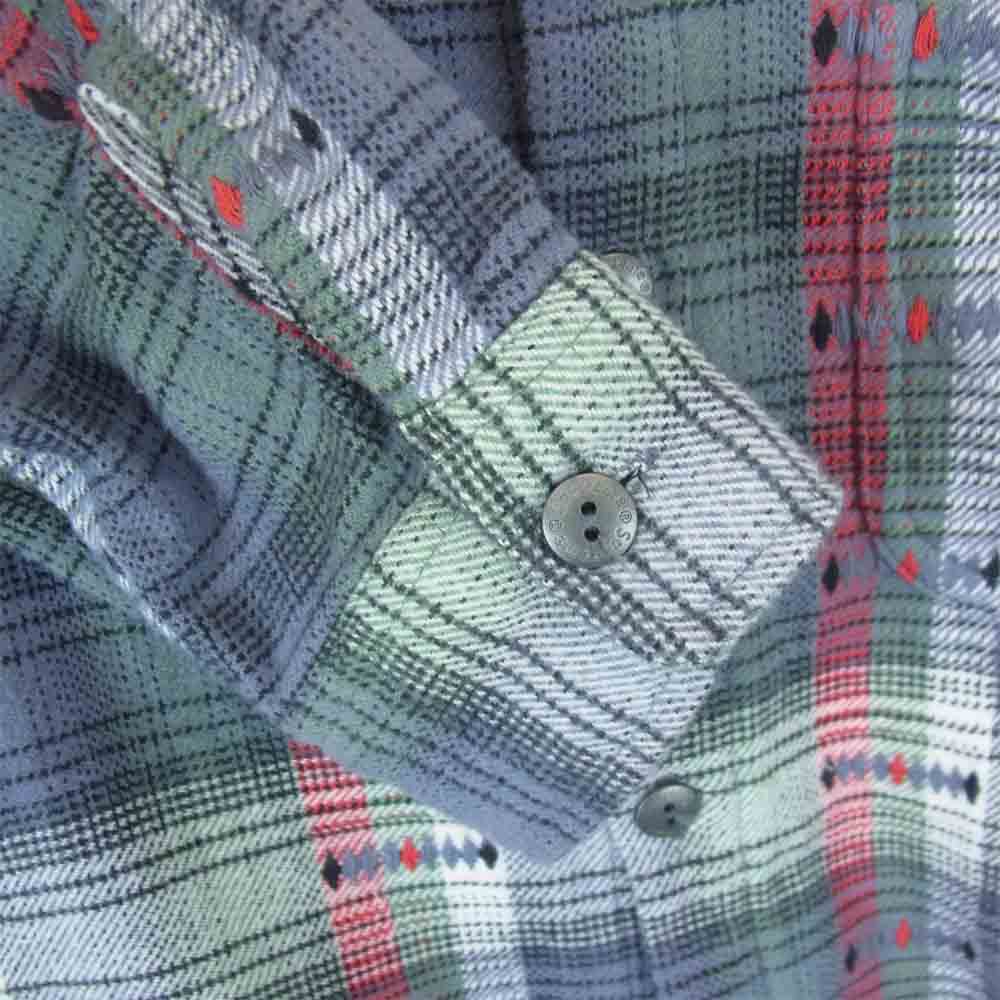 Supreme シュプリーム 18AW Hooded Jacquard Flannel Shirt ジャガード フランネル 長袖シャツ グレー系 M【中古】