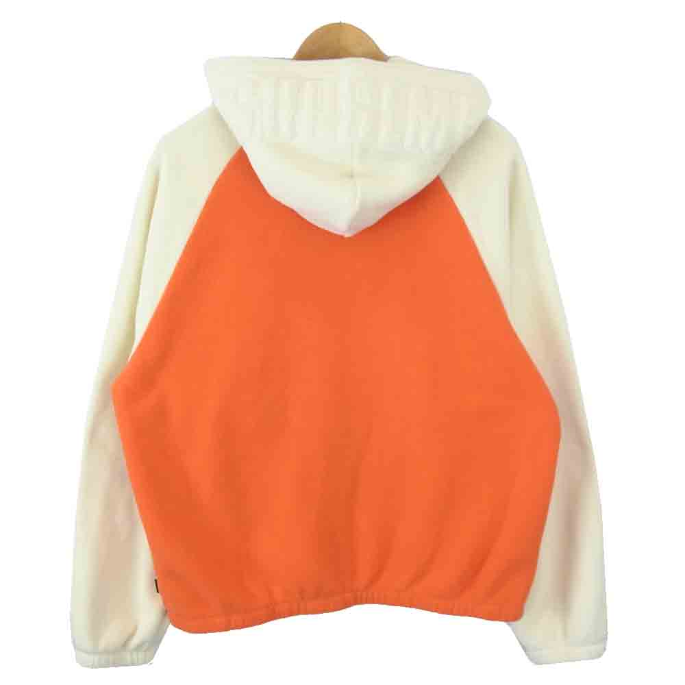 Supreme シュプリーム 18AW Polartec Hooded Raglan Jacket ポーラテック フリース ジャケット オレンジ系 オフホワイト系 M【中古】