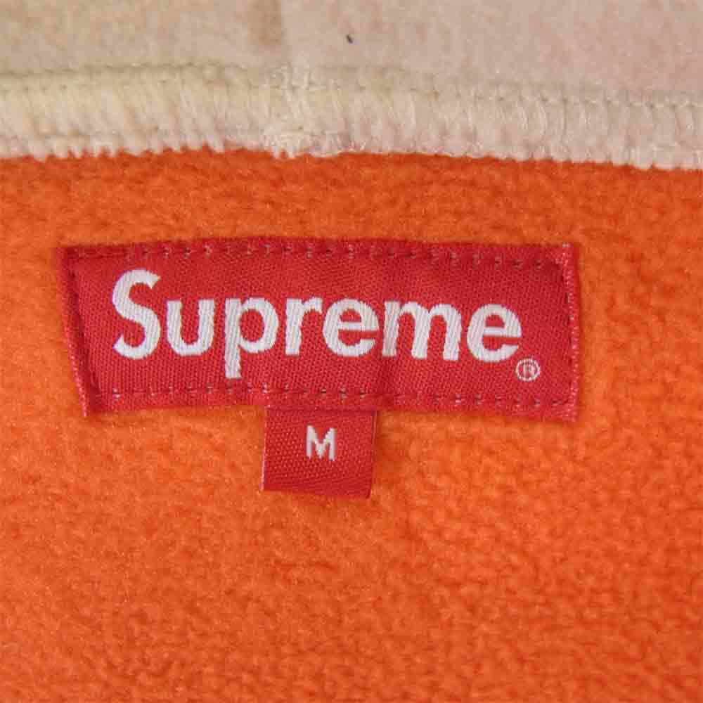 Supreme シュプリーム 18AW Polartec Hooded Raglan Jacket ポーラテック フリース ジャケット オレンジ系 オフホワイト系 M【中古】