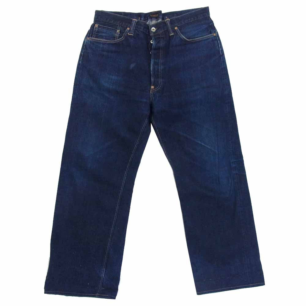 AT LAST アットラスト シンチバック付き デニムパンツ インディゴブルー系 サイズ表記無(W36程度)【中古】