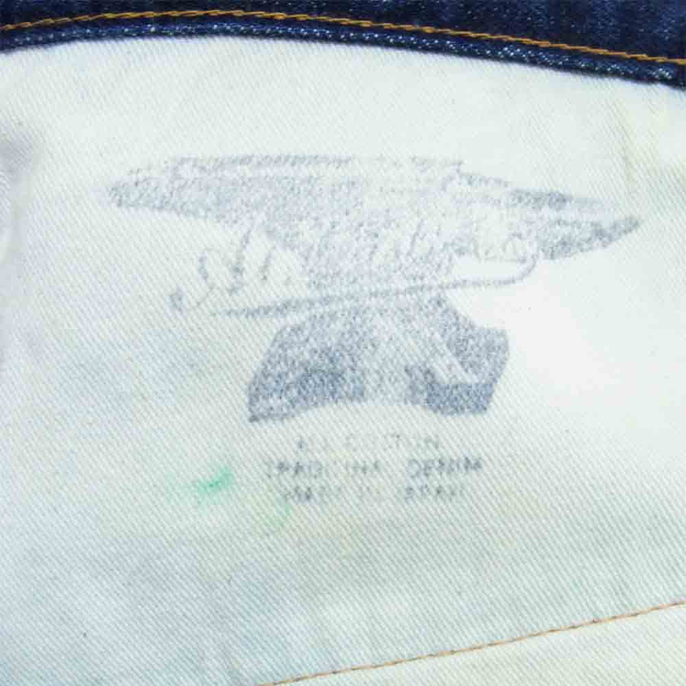 AT LAST アットラスト シンチバック付き デニムパンツ インディゴブルー系 サイズ表記無(W36程度)【中古】