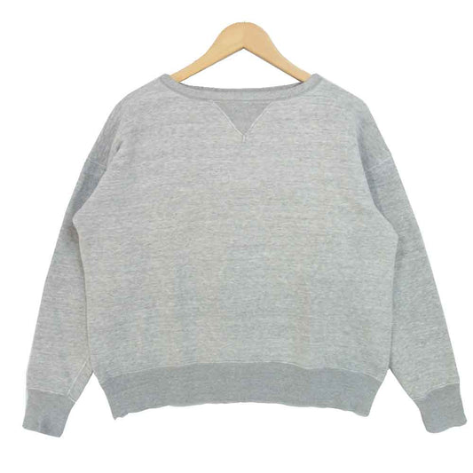 AT LAST アットラスト 前V 霜降り クルーネック スウェット グレー系 44【中古】