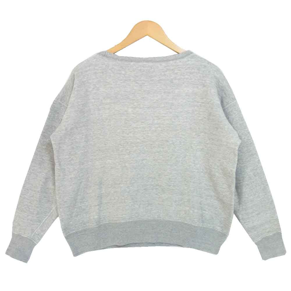 AT LAST アットラスト 前V 霜降り クルーネック スウェット グレー系 44【中古】