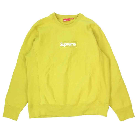 Supreme シュプリーム 18AW BOX LOGO CREWNECK SWEAT SHIRT ボックス ロゴ クルーネック スウェット シャツ イエロー系 L【中古】