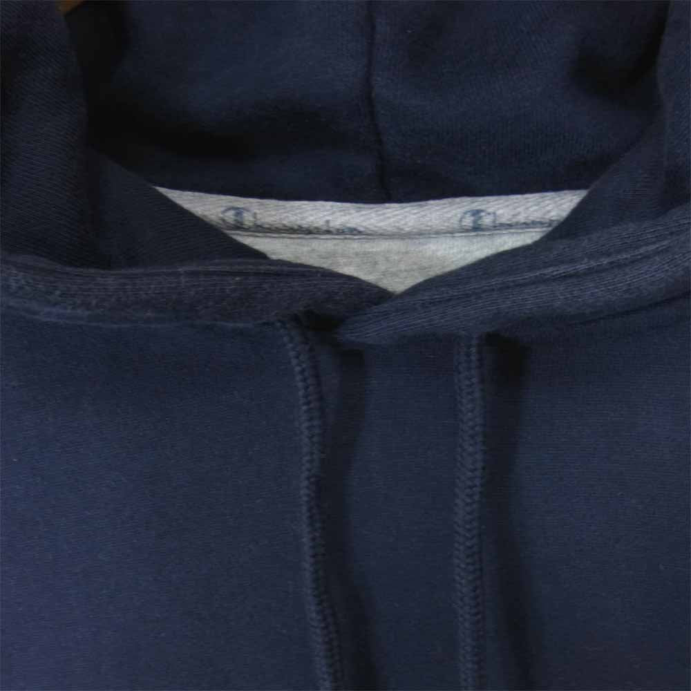 Supreme シュプリーム × チャンピオン Champion 18AW Label Hooded Sweatshirt ラベル フーデッド パーカー ネイビー系 L【中古】