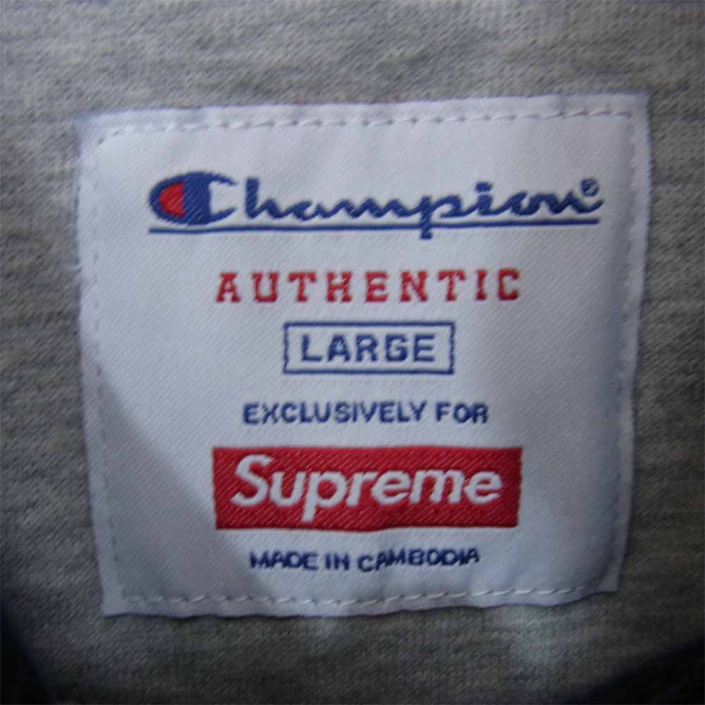 Supreme シュプリーム × チャンピオン Champion 18AW Label Hooded Sweatshirt ラベル フーデッド パーカー ネイビー系 L【中古】