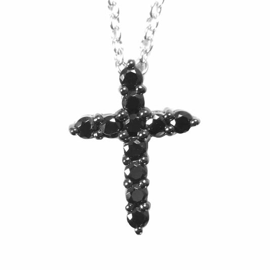Justin Davis ジャスティンデイビス SNJ016 MEDIUM CROSS ミディアム クロス ネックレス ブラック系【極上美品】【中古】
