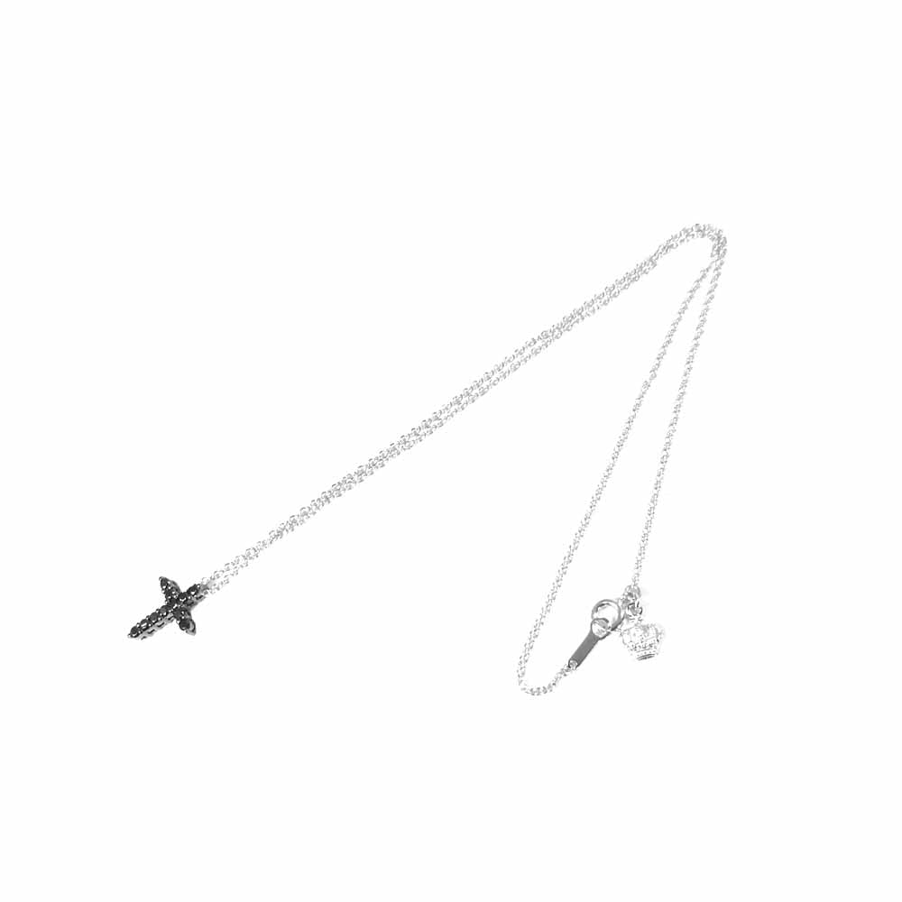 Justin Davis ジャスティンデイビス SNJ016 MEDIUM CROSS ミディアム クロス ネックレス ブラック系【極上美品】【中古】