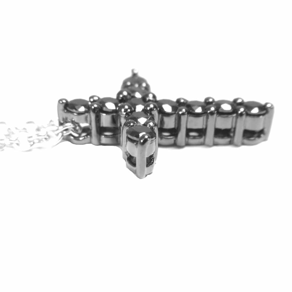 Justin Davis ジャスティンデイビス SNJ016 MEDIUM CROSS ミディアム クロス ネックレス ブラック系【極上美品】【中古】