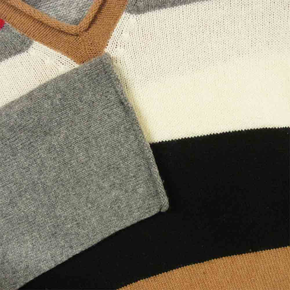 UNDERCOVER アンダーカバー UCZ4906-1 STRIPED SWEATER Vネック ニット セーター グレー系 マルチカラー系【美品】【中古】