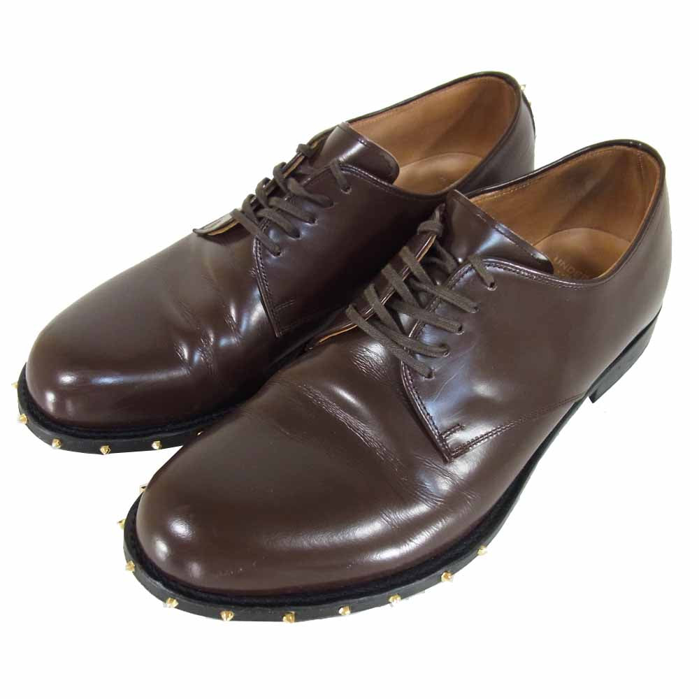 UNDERCOVER アンダーカバー UC1A4F01 スタッズ ソール ガラスレザー プレーントゥ シューズ ダークブラウン系 L【中古】