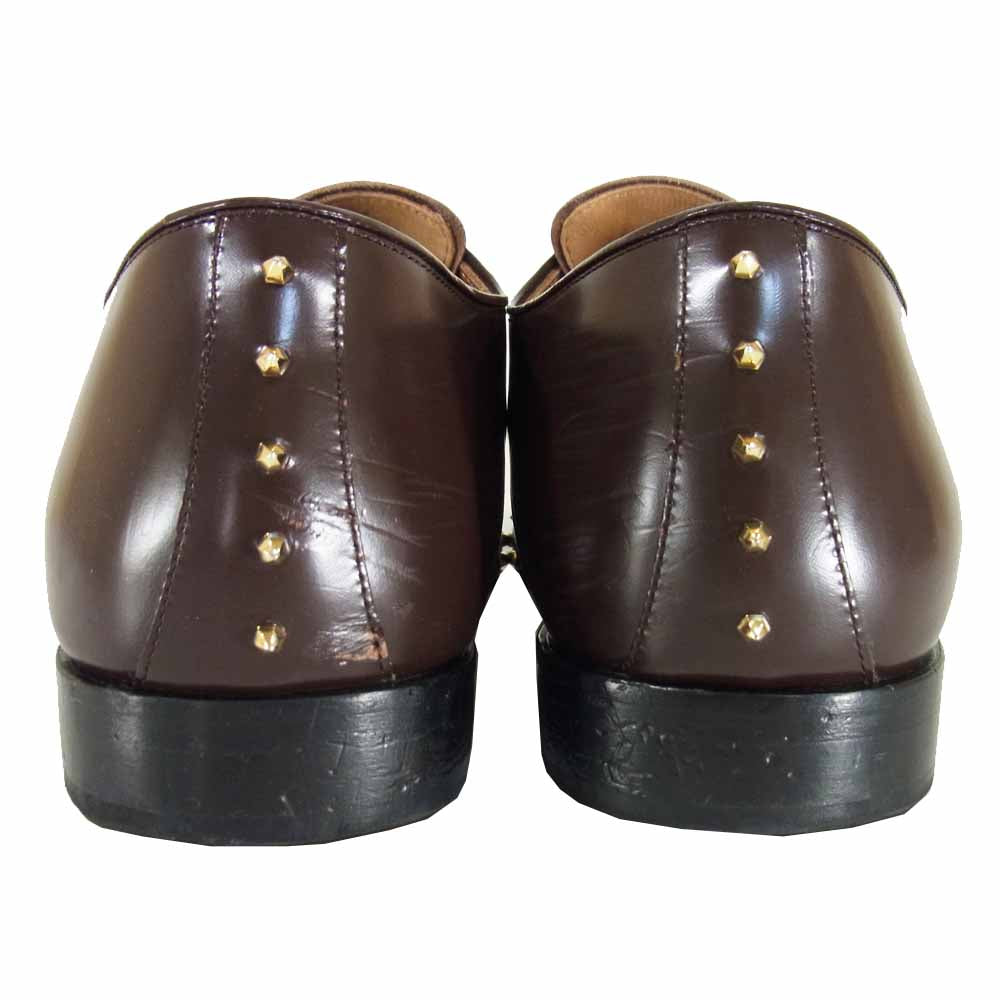 UNDERCOVER アンダーカバー UC1A4F01 スタッズ ソール ガラスレザー プレーントゥ シューズ ダークブラウン系 L【中古】
