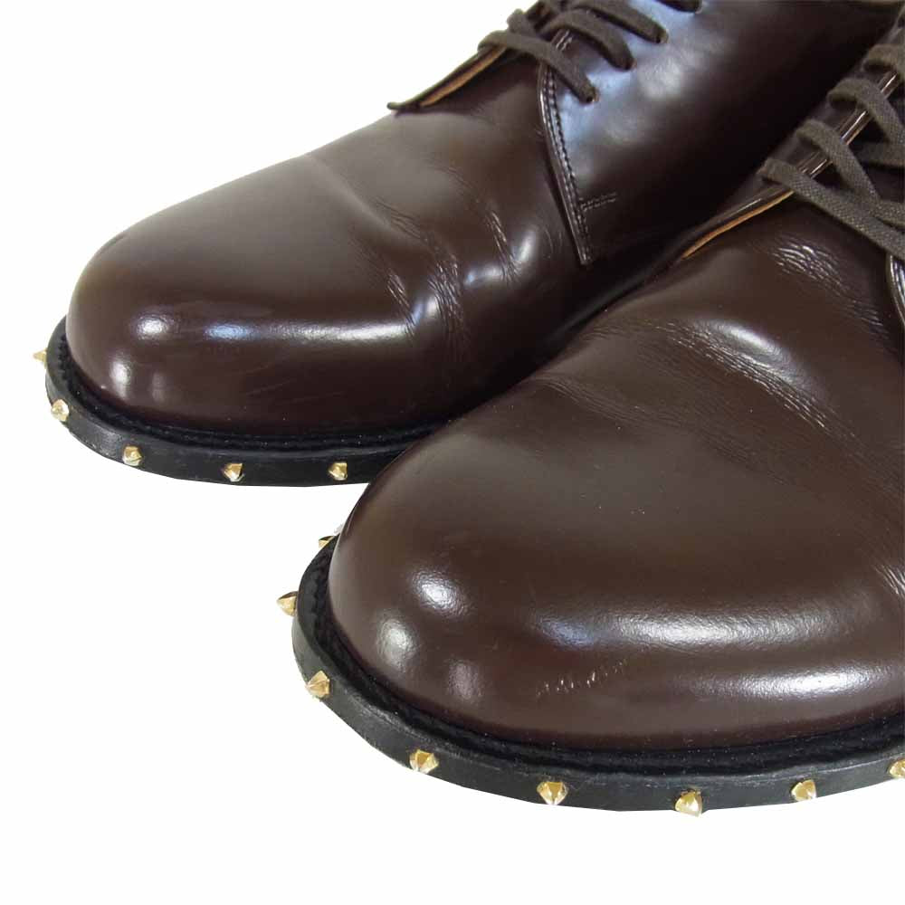 UNDERCOVER アンダーカバー UC1A4F01 スタッズ ソール ガラスレザー プレーントゥ シューズ ダークブラウン系 L【中古】
