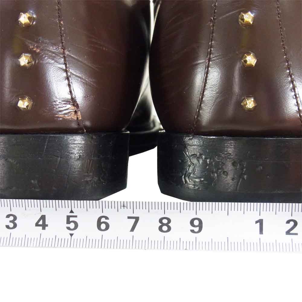 UNDERCOVER アンダーカバー UC1A4F01 スタッズ ソール ガラスレザー プレーントゥ シューズ ダークブラウン系 L【中古】