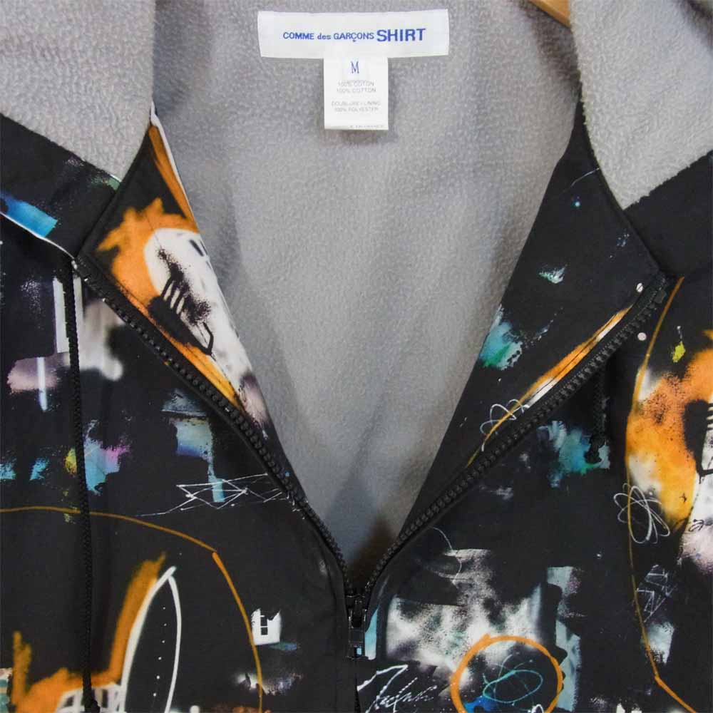 COMME des GARCONS コムデギャルソン W28171 SHIRT Futura フューチャラ グラフィック プリント ジャケット フーディ ブラック系 M【中古】
