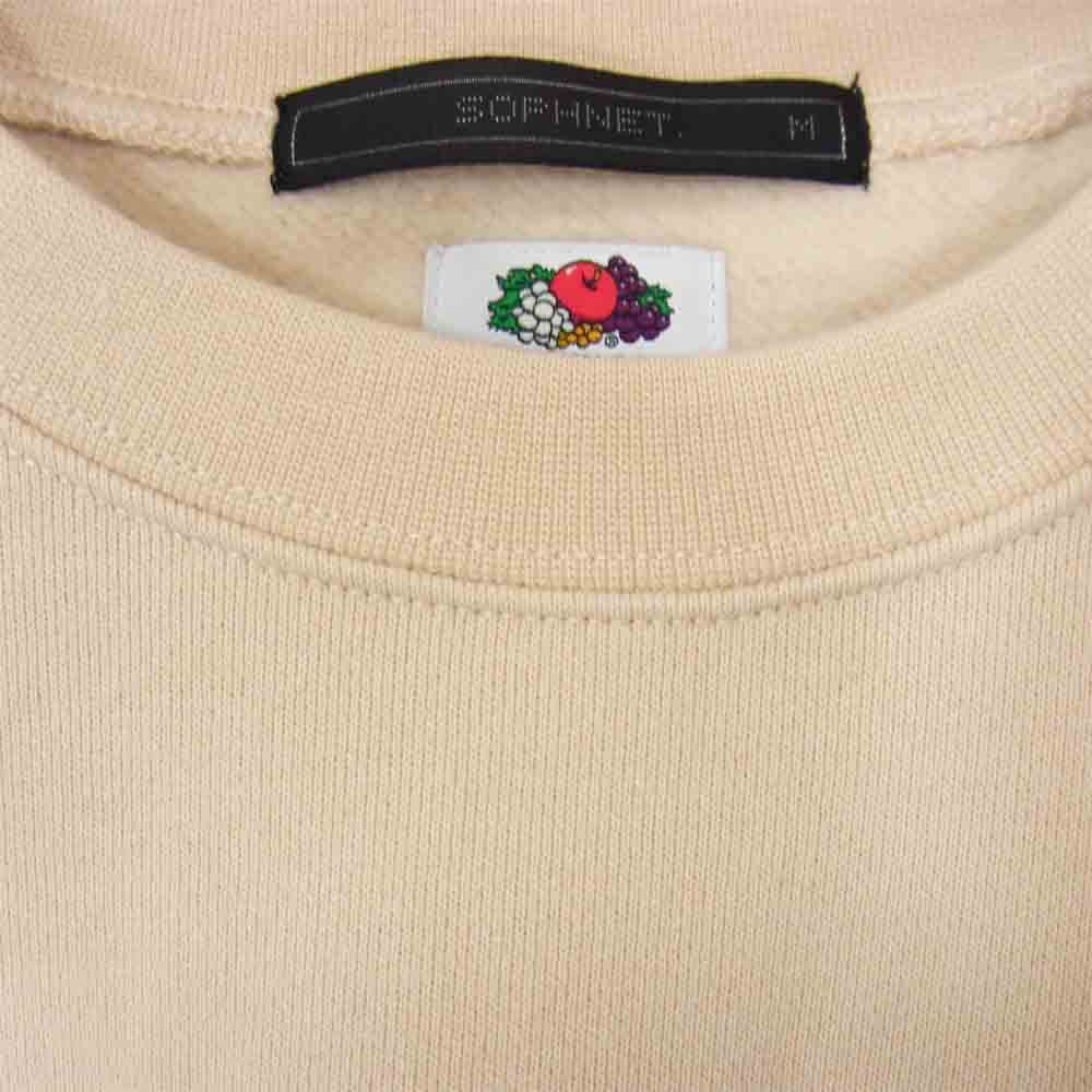SOPHNET. ソフネット 21SS SHOP-202140 × FRUIT OF THE LOOM フルーツオブザルーム CREWNECK SWEAT スウェット ベージュ系 M【美品】【中古】