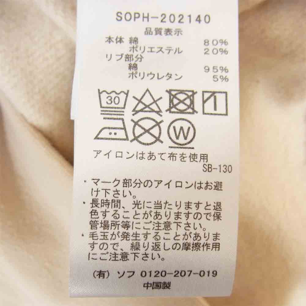 SOPHNET. ソフネット 21SS SHOP-202140 × FRUIT OF THE LOOM フルーツオブザルーム CREWNECK SWEAT スウェット ベージュ系 M【美品】【中古】
