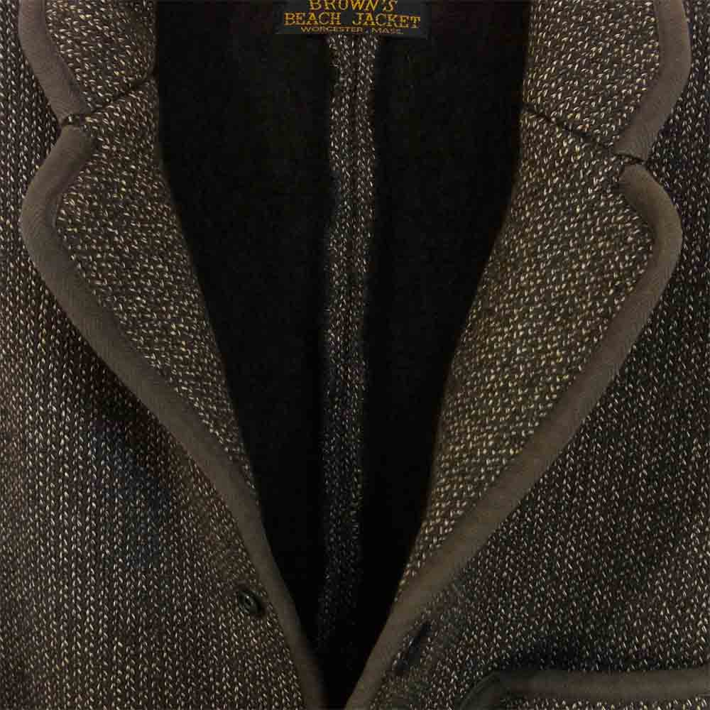 BROWNS'S BEACH ブラウンズビーチ BBJ2-005 ビーチクロス テーラード ジャケット カーキ系 38【中古】