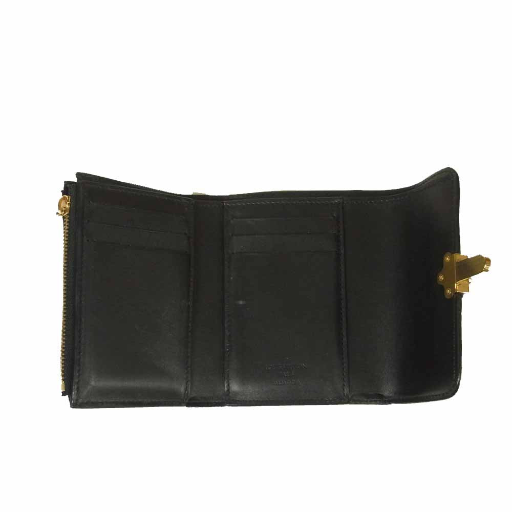 LOUIS VUITTON ルイ・ヴィトン M61912 ポルトフォイユ チェリーウッド パテント カーフレザー コンパクト ウォレット  ブラウン系 ブラック系【中古】