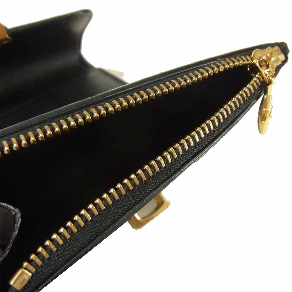 LOUIS VUITTON ルイ・ヴィトン M61912 ポルトフォイユ チェリーウッド パテント カーフレザー コンパクト ウォレット  ブラウン系 ブラック系【中古】