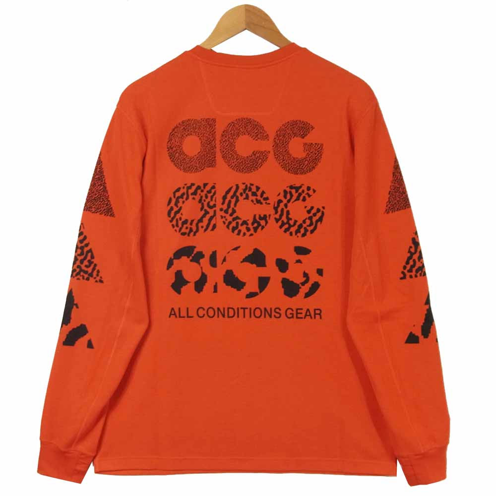 NIKE ナイキ CD7657-634 ACG エーシージー ロングスリーブ ワッフルトップ Tシャツ オレンジ系 L【新古品】【未使用】【中古】