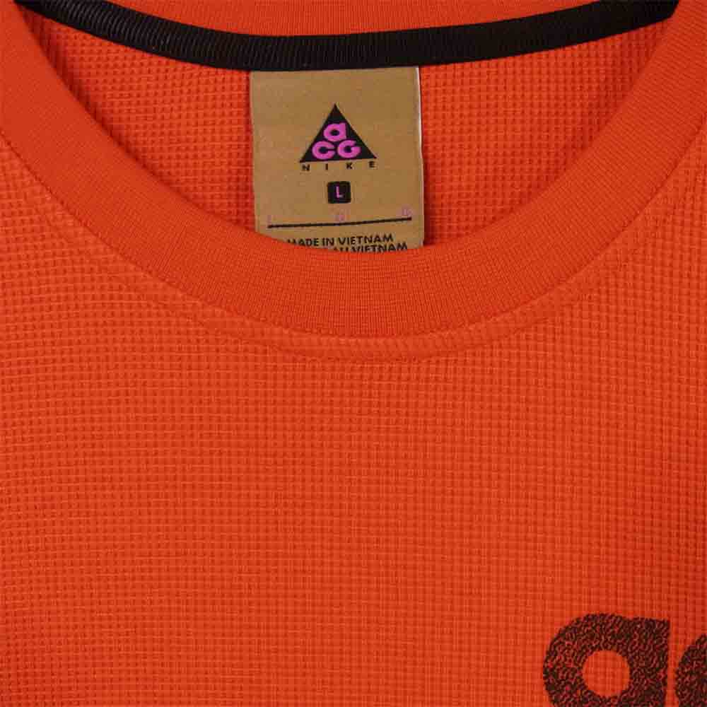 NIKE ナイキ CD7657-634 ACG エーシージー ロングスリーブ ワッフルトップ Tシャツ オレンジ系 L【新古品】【未使用】【中古】