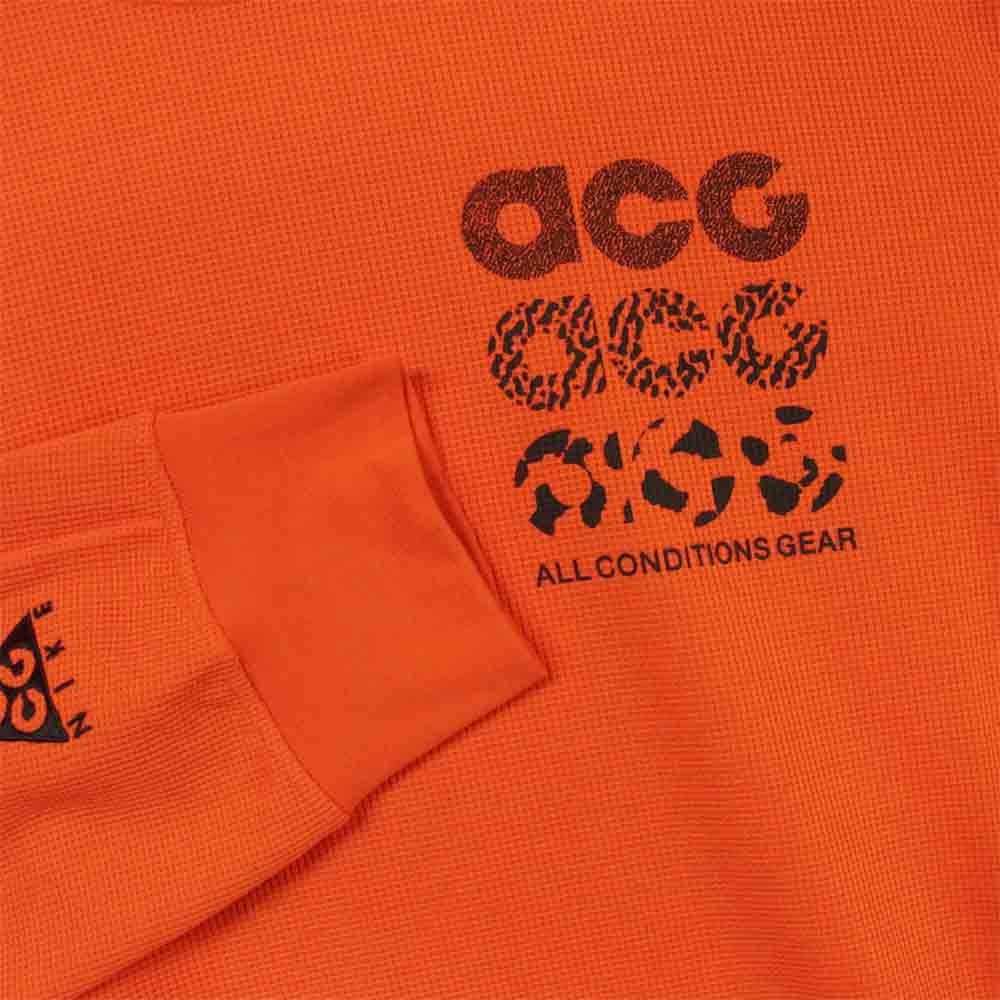 NIKE ナイキ CD7657-634 ACG エーシージー ロングスリーブ ワッフルトップ Tシャツ オレンジ系 L【新古品】【未使用】【中古】