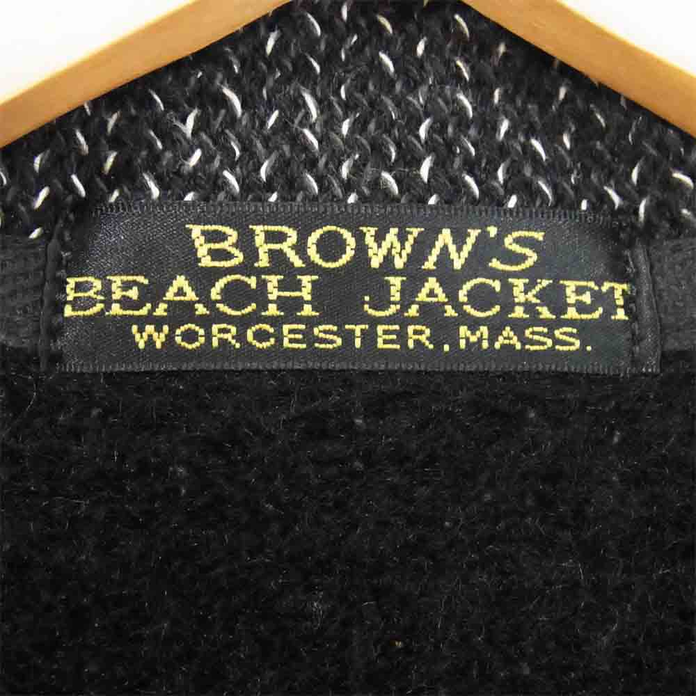BROWNS'S BEACH ブラウンズビーチ 624 HUNTING JACKET WALDES ジップ ハンティング ジャケット ブラック系 38【中古】