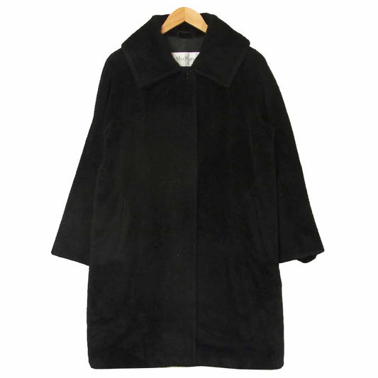 MAX MARA マックスマーラ 白タグ アルパカ コート イタリア製 ブラック系 38【美品】【中古】