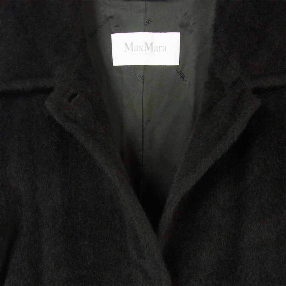 MAX MARA マックスマーラ 白タグ アルパカ コート イタリア製 ブラック系 38【美品】【中古】
