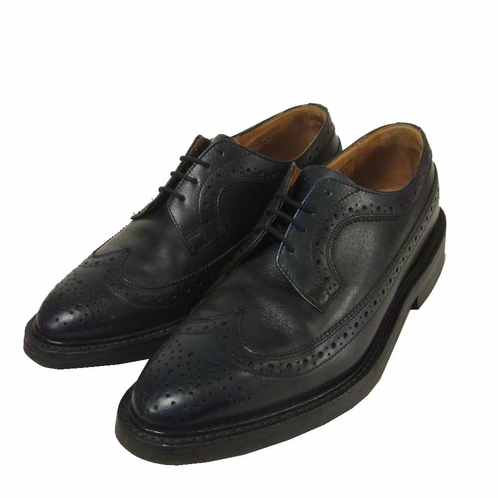 Tricker's トリッカーズ m6837 ウイングチップ シューズ イギリス製 ダークネイビー系 7.5【中古】