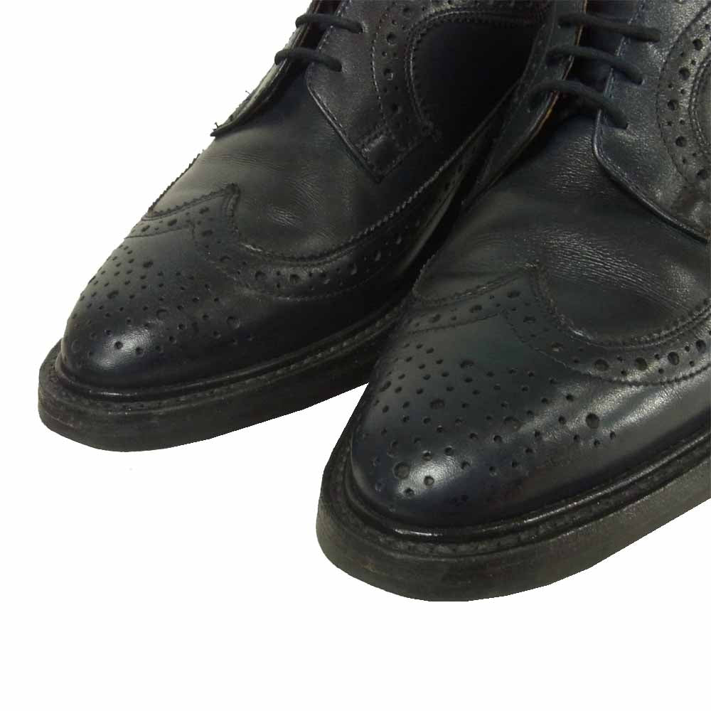 Tricker's トリッカーズ m6837 ウイングチップ シューズ イギリス製 ダークネイビー系 7.5【中古】