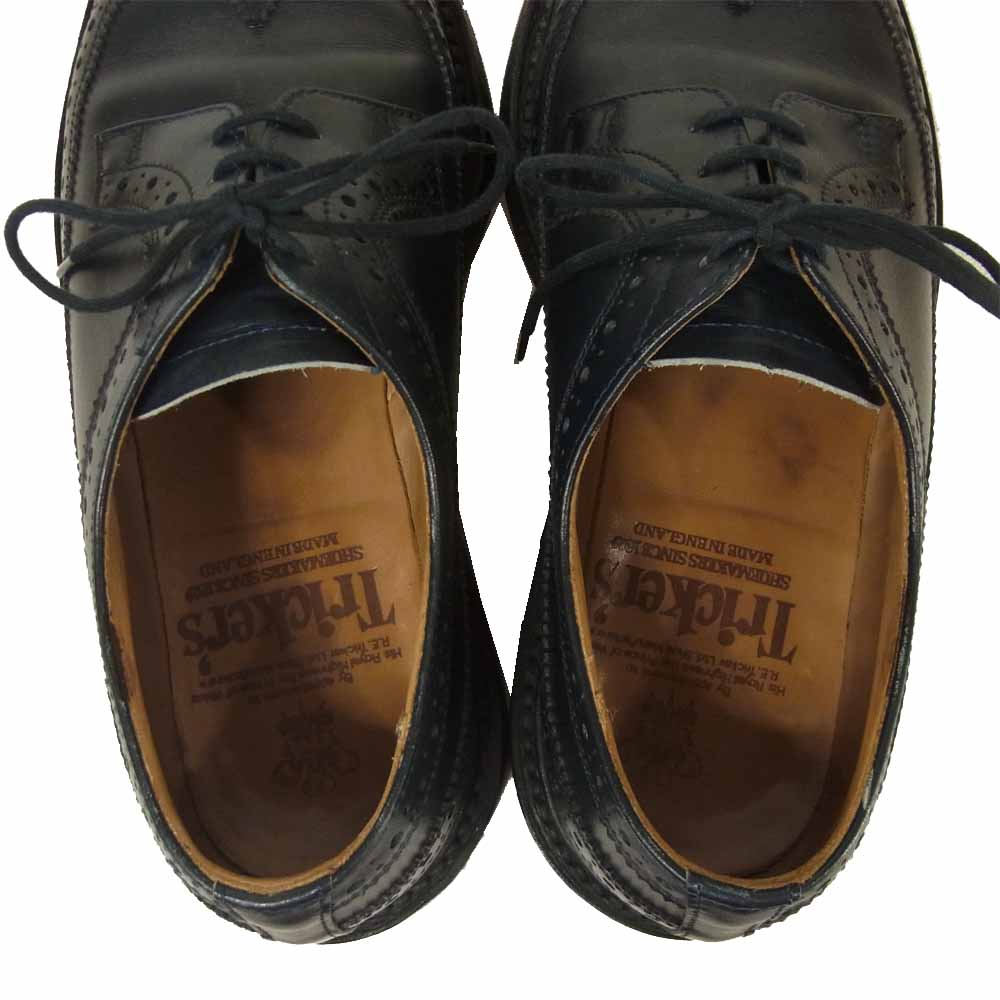 Tricker's トリッカーズ m6837 ウイングチップ シューズ イギリス製 ダークネイビー系 7.5【中古】