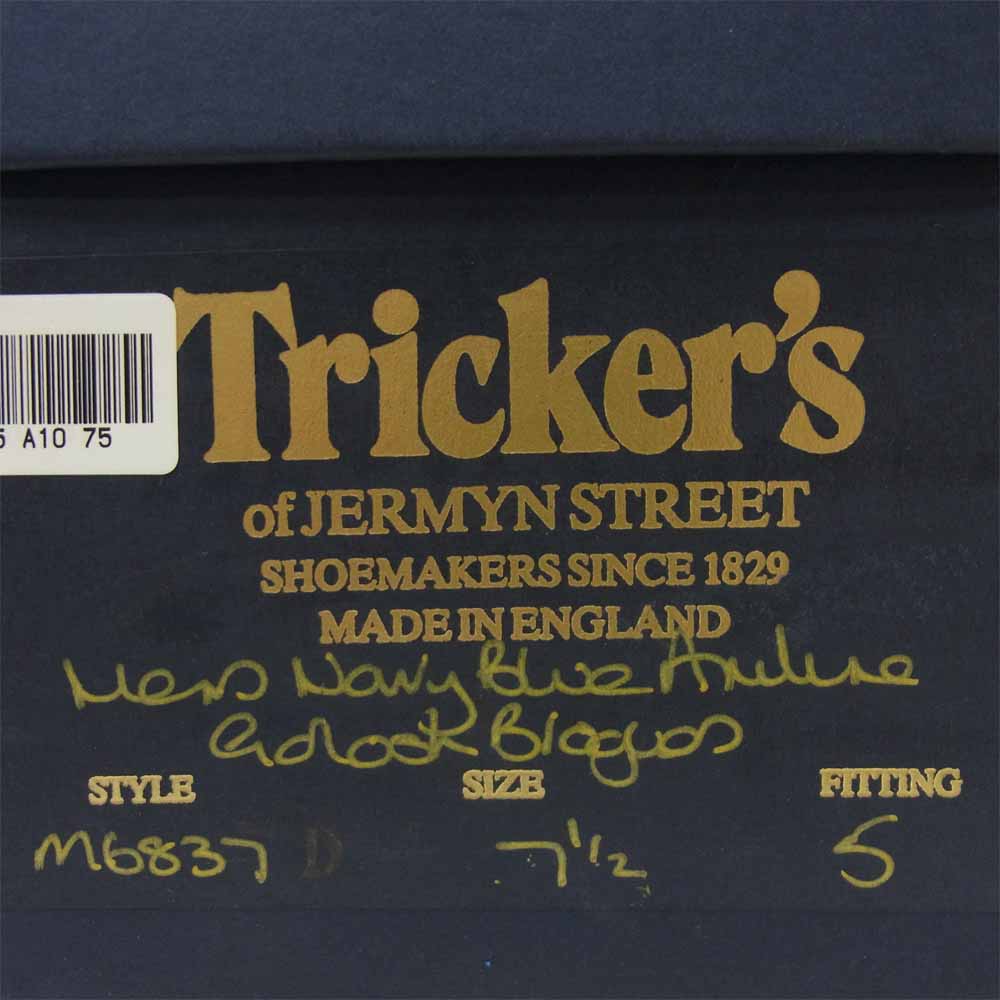 Tricker's トリッカーズ m6837 ウイングチップ シューズ イギリス製 ダークネイビー系 7.5【中古】