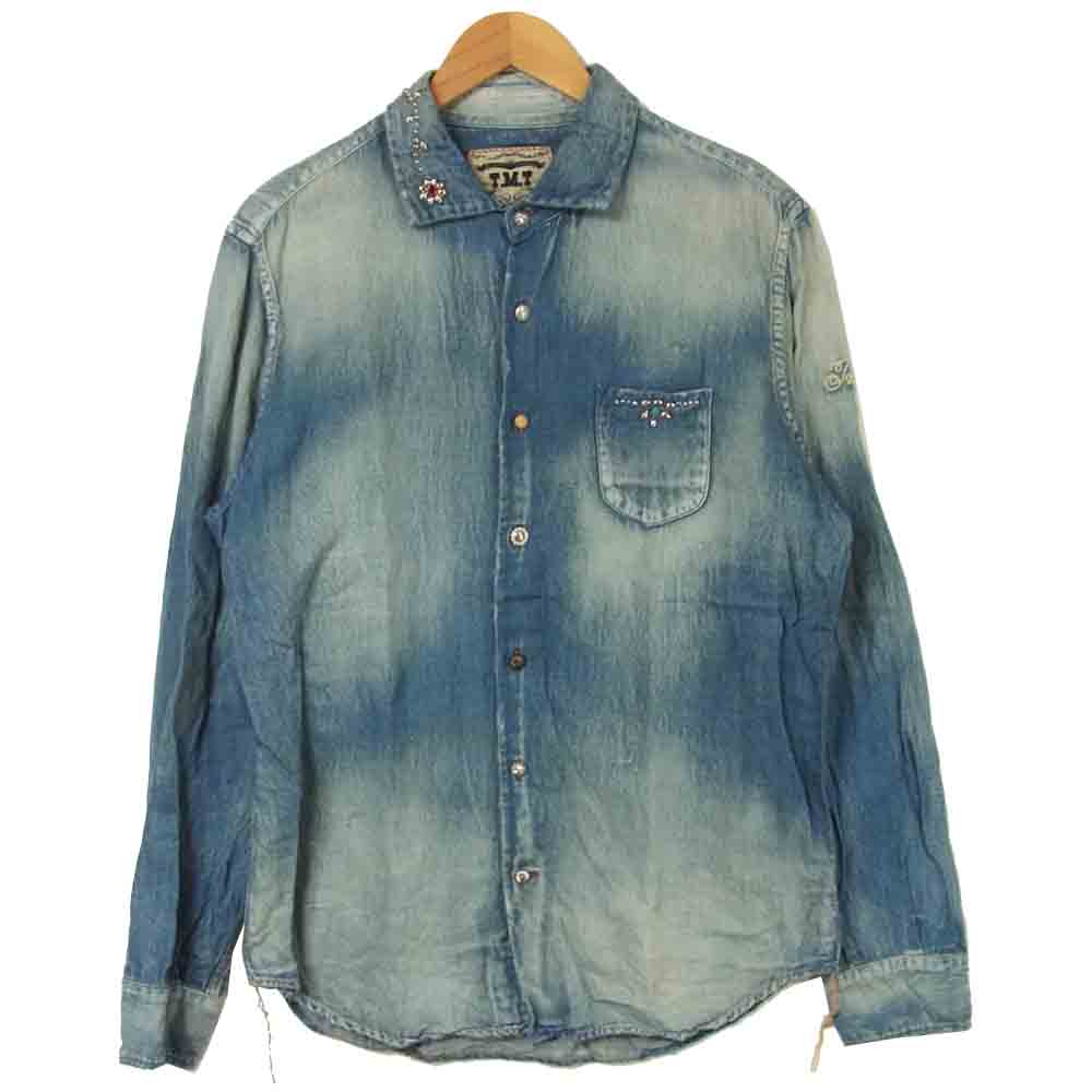 TMT ティーエムティー TSH-S2002 C/LI DENIM SHIRTS デニム 長袖 シャツ コットン インディゴブルー系 L【中古】