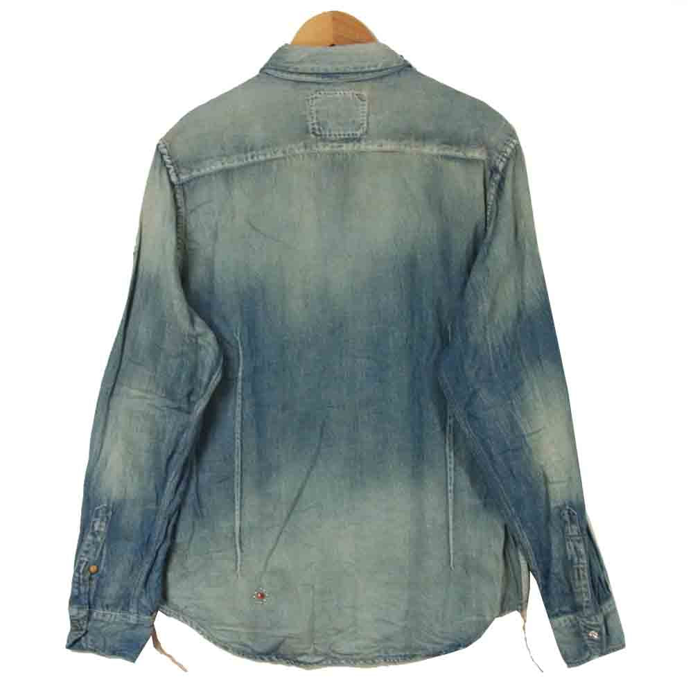 TMT ティーエムティー TSH-S2002 C/LI DENIM SHIRTS デニム 長袖 シャツ コットン インディゴブルー系 L【中古】