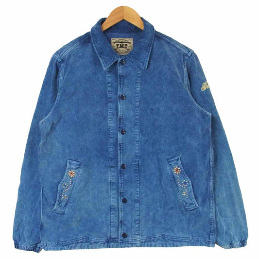 TMT ティーエムティー TJK-S2004 VINTAGE PROCESSING CORDUROY COACH JACKET コーチ ジャケット インディゴブルー系 L【美品】【中古】