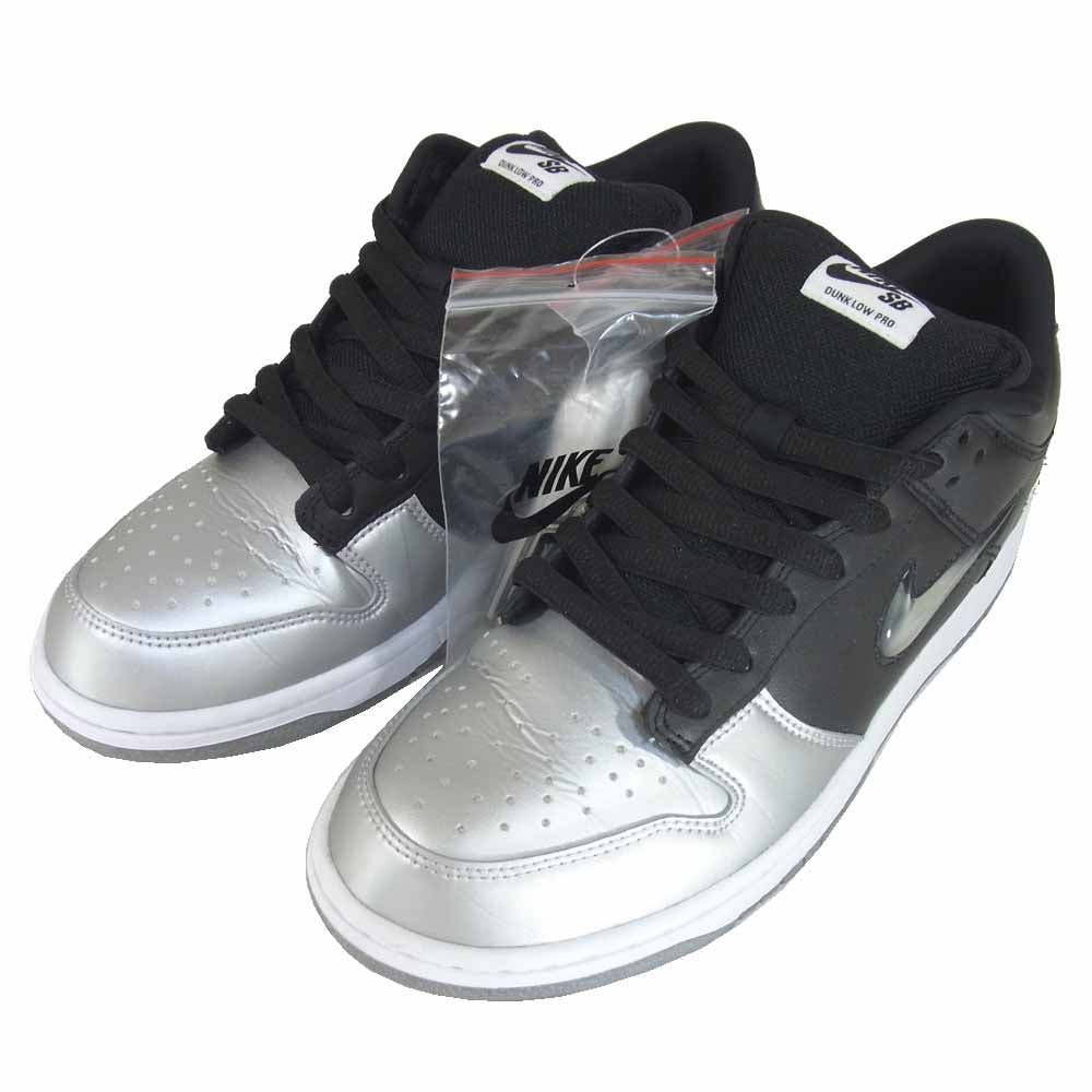 Supreme シュプリーム 19AW CK3480-001 × NIKE SB DUNK LOW OG QS スケートボーディング ダンク ロー オリジナル クイックストライク スニーカー METALLICSILVER US10.5【美品】【中古】