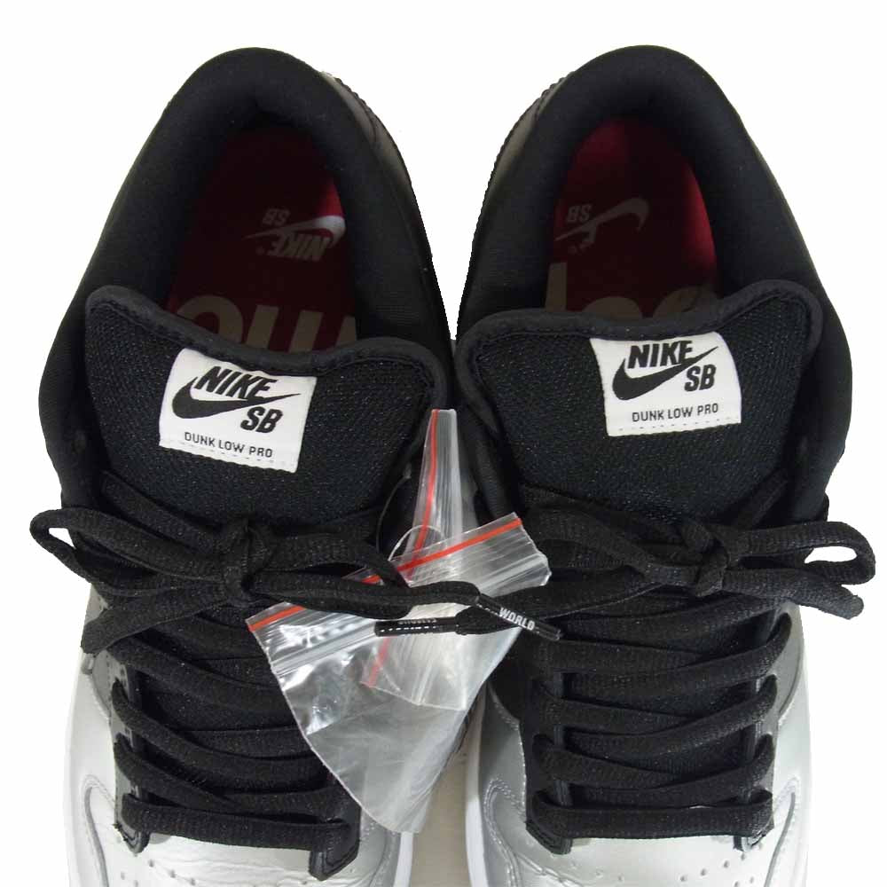 Supreme シュプリーム 19AW CK3480-001 × NIKE SB DUNK LOW OG QS スケートボーディング ダンク ロー オリジナル クイックストライク スニーカー METALLICSILVER US10.5【美品】【中古】