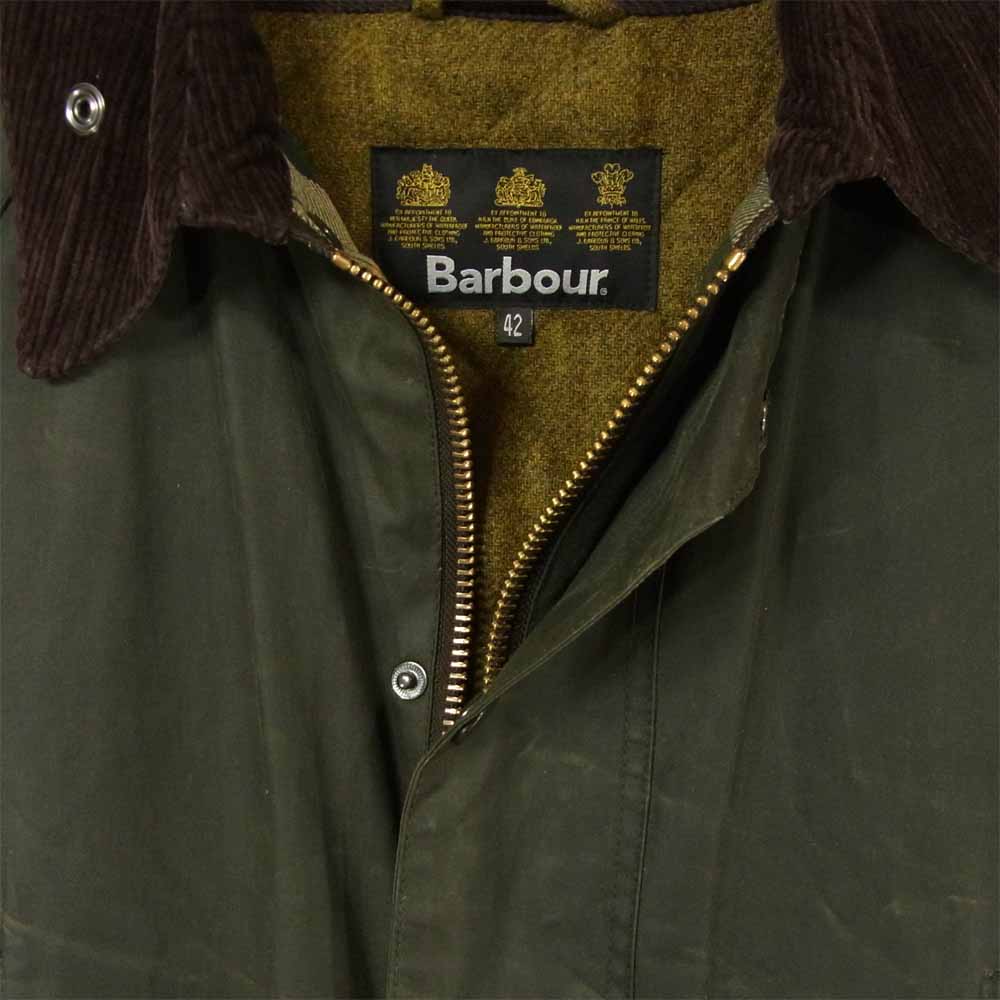 Barbour バブアー ライナー付 BEAUFORT SL ビューフォート WAX JACKET オイルド ジャケット 英国製 カーキ系 42【中古】