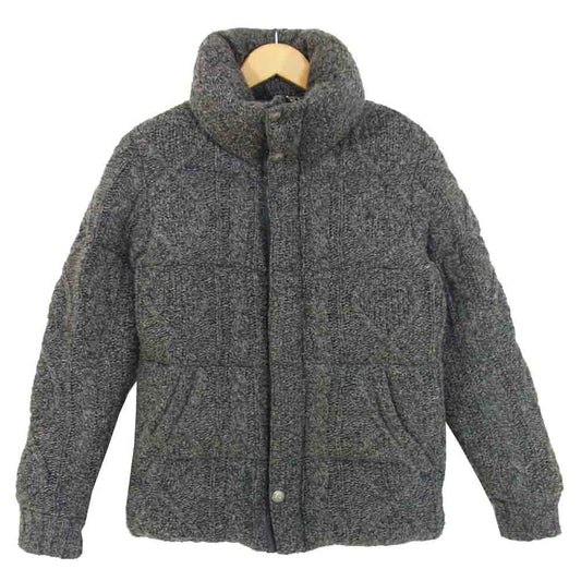 ザ・ダファー・オブ・セントジョージ CABLE KNIT DOWN JACKET ウール ケーブル ニット コンチョダウン ジャケット グレー系 S【中古】