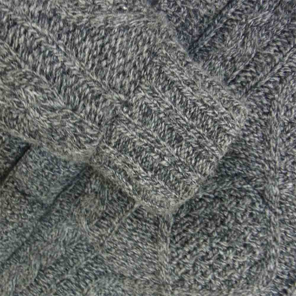 ザ・ダファー・オブ・セントジョージ CABLE KNIT DOWN JACKET ウール ケーブル ニット コンチョダウン ジャケット グレー系 S【中古】