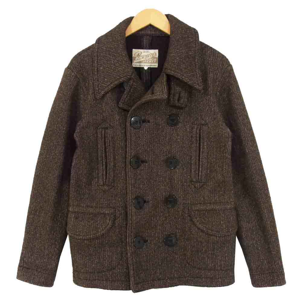 FULLCOUNT フルカウント BBJ7-007 Browns BEACH ブラウンズビーチ ビーチクロス U.S.NAVY 13スター 10ボタン Pコート カーキブラウン系 38【中古】