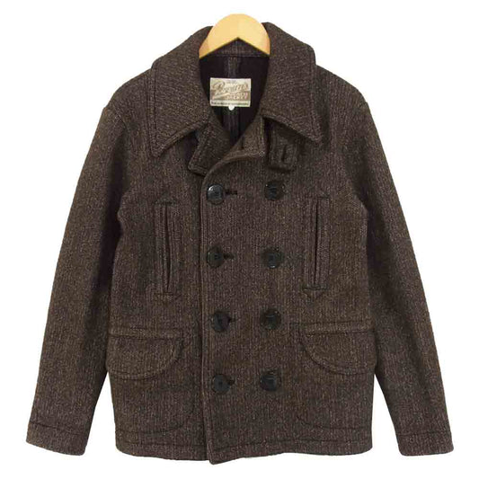 FULLCOUNT フルカウント BBJ7-007 Browns BEACH ブラウンズビーチ ビーチクロス U.S.NAVY 13スター 10ボタン Pコート カーキブラウン系 38【中古】